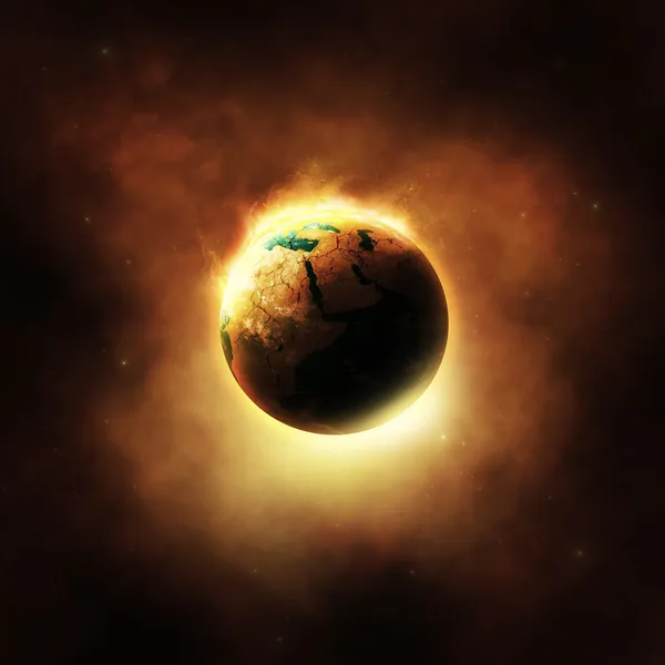 Burning Earth — Stock Photo, Image