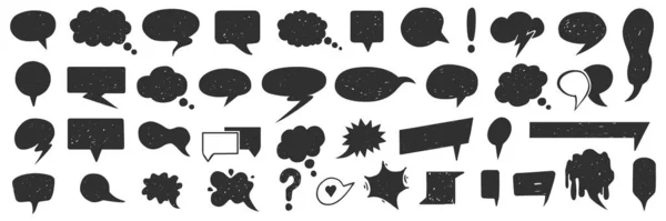 Speech Bubble Icon Set Hand Drawn Chat Icon Set Isolated — 图库矢量图片