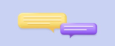 3D Chat bubble speech icons design , isolated on blue background. Vector illustration.