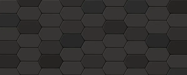 Dark Gray Hexagon Brick Ceramic Tiles Modern Seamless Pattern Dark — Διανυσματικό Αρχείο