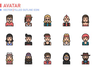 Web sitesi, uygulama, yazdırma, belge, poster tasarımı vs. için Avatar simgesi.