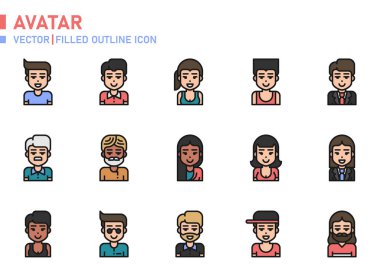 Web sitesi, uygulama, yazdırma, belge, poster tasarımı vs. için Avatar simgesi.