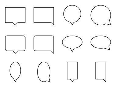 Line Speech bubble. Frame for message.