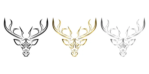 鹿头的线条艺术 很好地使用符号 吉祥物 T恤衫设计 标志或任何你想要的设计 — 图库矢量图片