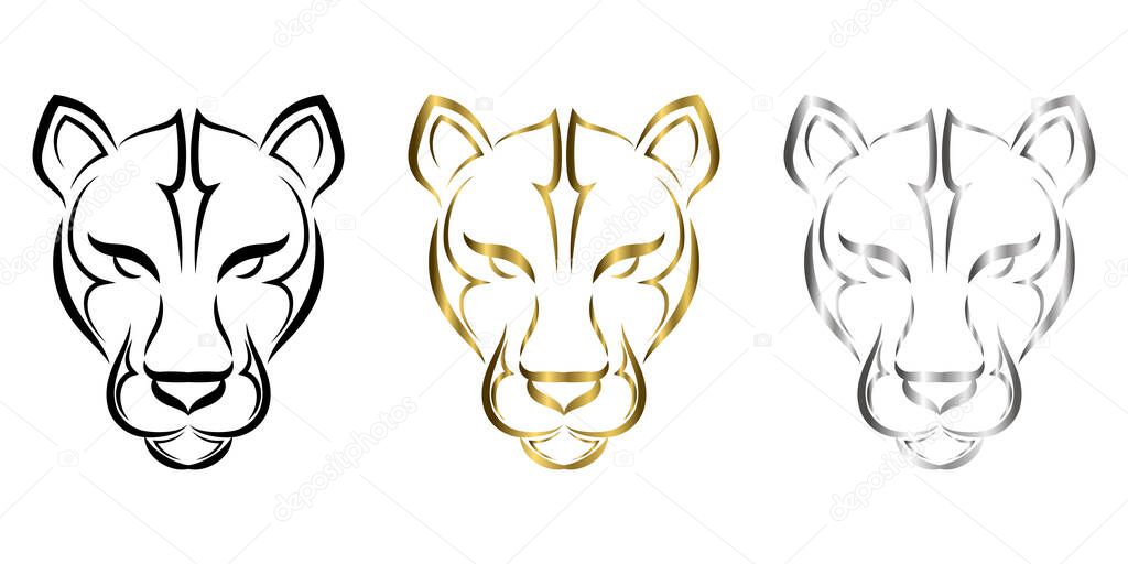 Line art of cougar head. Good use for symbol, mascot, icon, avatar, tattoo, T Shirt design, logo or any design you want.
