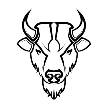Amerikan Bizonu Bizonu 'nun Çizgi Vektörü İllüstrasyonu