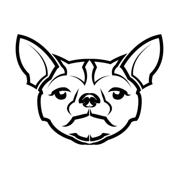 Cute Cartoon Vector Illustration Icon Chihuahua Puppy Dog Outline Style — Stock Vector