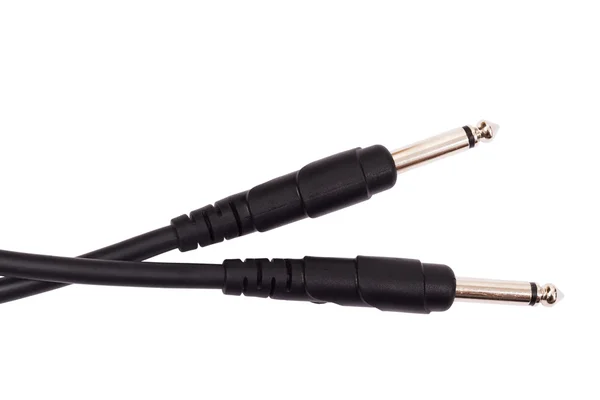 Cable de audio negro — Foto de Stock