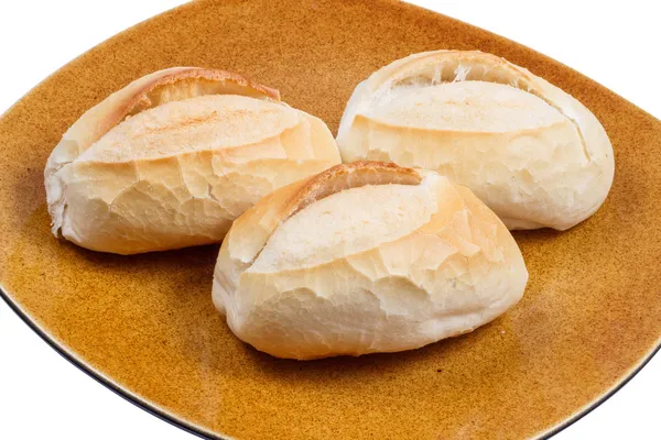 Three french breads on a big plate — Stock Photo, Image