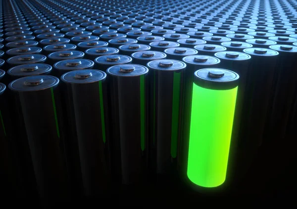 3Dイラスト バッテリーリサイクルの概念イメージ 再生可能エネルギー — ストック写真