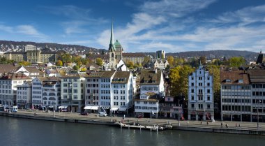 parlak bir sonbahar günü Zürih