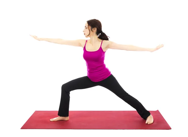 Warrior ii pose i yoga — Stockfoto