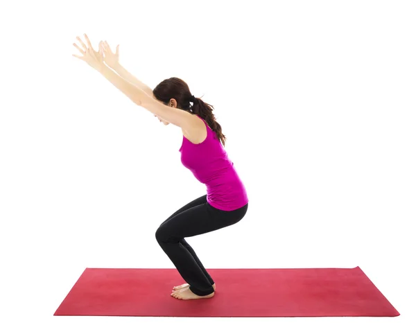Stol pose eller kraftfull pose i yoga Royaltyfria Stockbilder