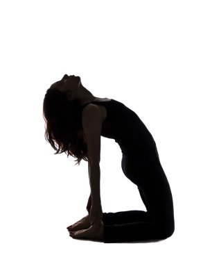 kadın deve poz, siluet