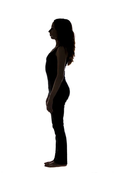 Berg pose in silhouet — Stockfoto
