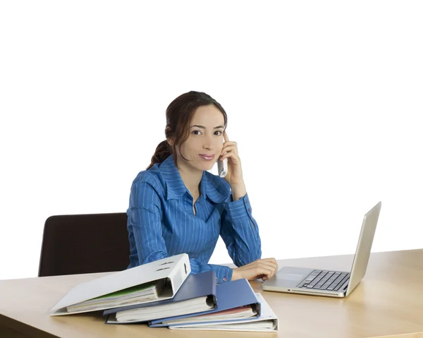 Jeune femme d'affaires au bureau — Photo