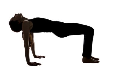 Yoga, Yengeç poz yapıyor kadın silueti