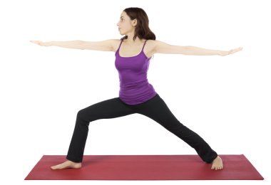 Woman in Warrior II Pose during Yoga