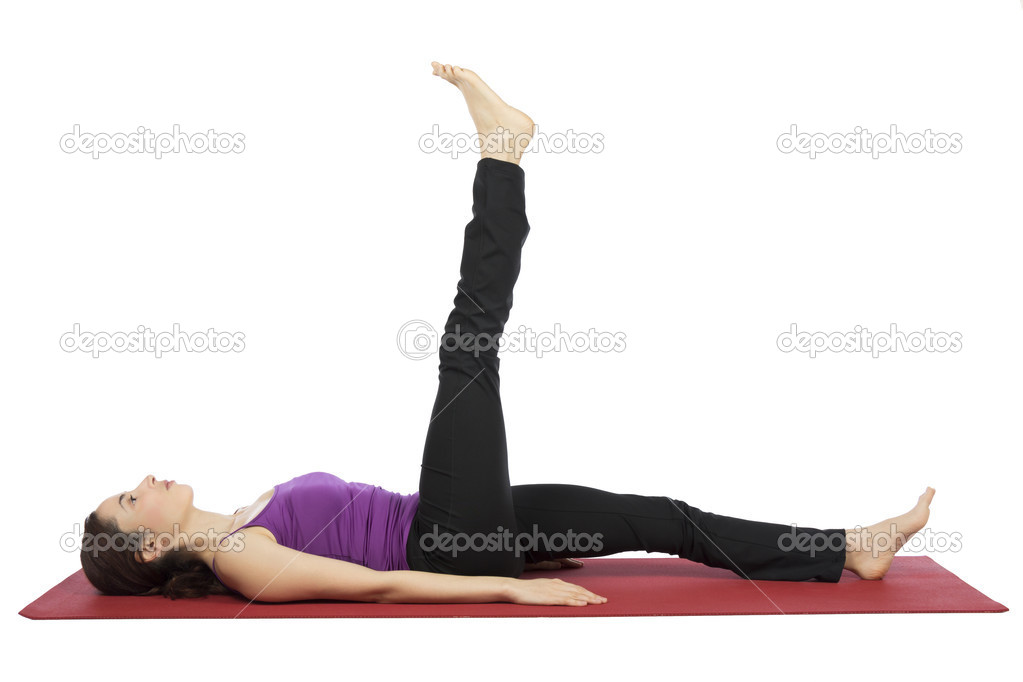 Woman doing leg raising exercises