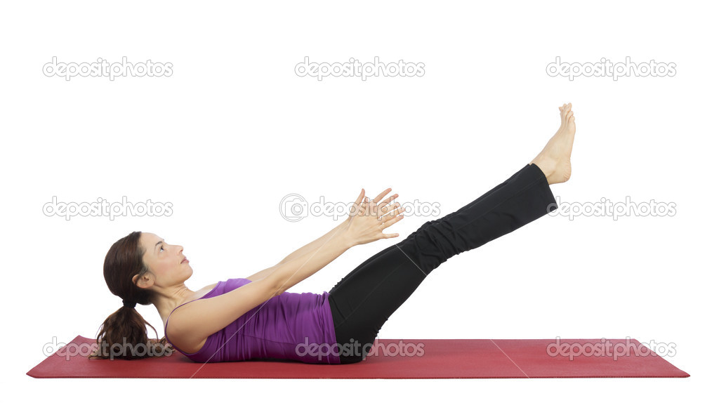 Woman working her abs during fitness