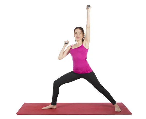 Young fitness woman lifting weights — Stock Photo, Image