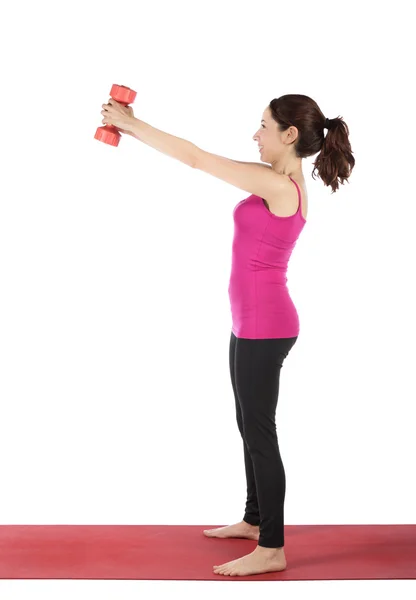 Kobieta robi treningu siłowego — Zdjęcie stockowe