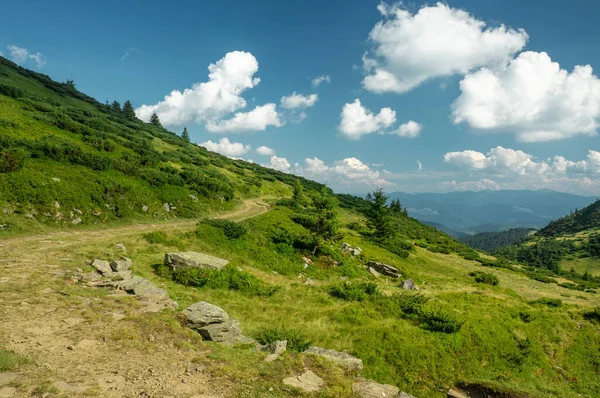 Landscape of ukrainian carpathian mountains and cloudy sky Ukraine