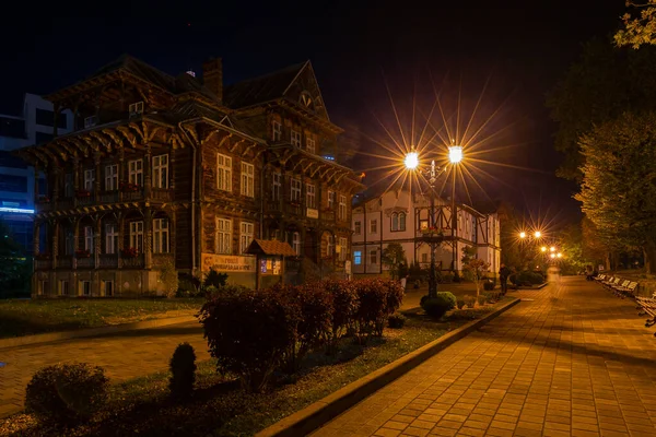 Setembro 2021 Cidade Noturna Truskavets Ucrânia Truskavets Resort Cidade Noite — Fotografia de Stock