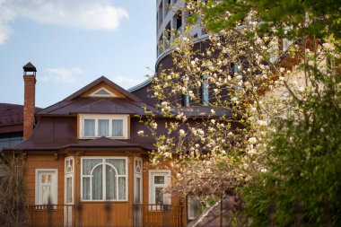 15 Mayıs 2021. Spring Resort kasabası Truskavets. Truskavets Caddesi 'nin merkez bölümü Taras Shevchenko