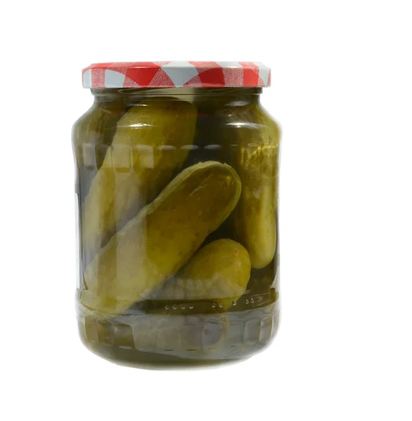 Glazen pot met pickles — Stockfoto