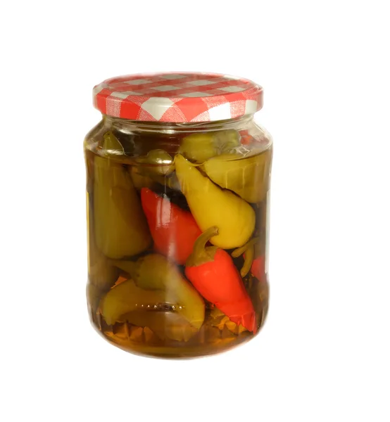 Glass jar with pepper — Stock Photo, Image