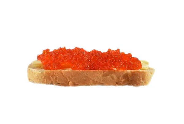 Caviar rouge sur sandwich — Photo