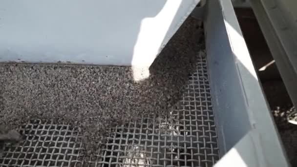 Close Rubble Sifting Sieve Making Concrete Tiles Fine Crushed Stone — 图库视频影像