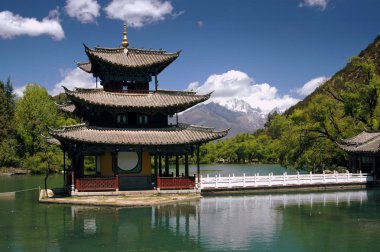 LiJiang, China: Black Dragon Pool Pagoda clipart