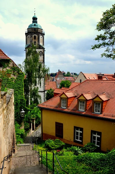 Meissen, Germania: Torre della Chiesa e Città Vecchia — Foto Stock