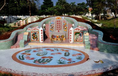 Kanchanaburi, Thailand: Elaborate Tombstone at Chinese Cemetery clipart