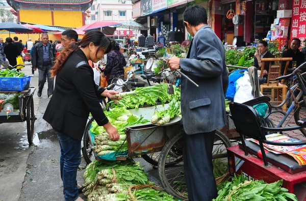 Chiny: long xing rynku pengzhou — Zdjęcie stockowe