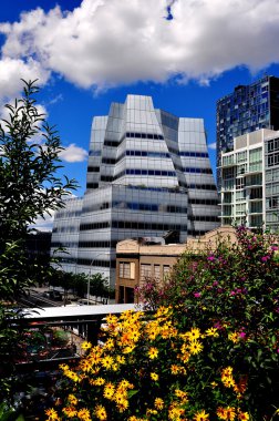 NYC: frank gehry's AIG yüksek hat Parkı'ndan görüntülenen yapı