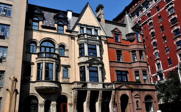 NYC: A Trio of Classic Late 19th Century West Side Townhouses — Stock Photo, Image