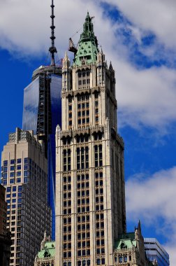 NYC: woolworth Binası ve bir ticaret merkezi tower