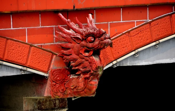 Dujiangyan, Chine : Dragon figure sur le pont de Nan Qiao — Photo