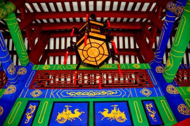 Langzhong Ancient City, China: Confucious Temple Ceiling clipart