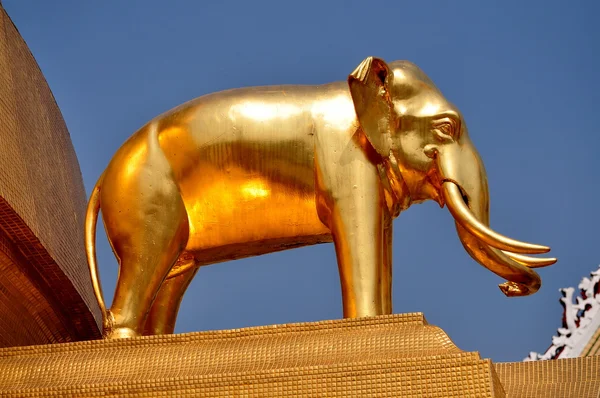 Bangkok, Thailand: Gilded Elephant at Wat Boworniwet — Stock Photo, Image