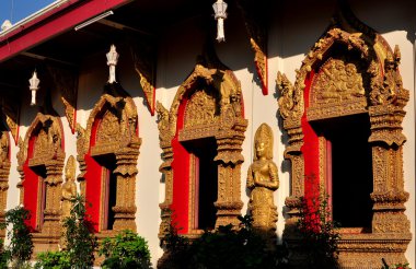 Chiang mai, Tayland: yaldızlı wat phan, windows