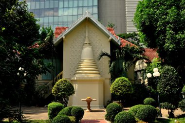 Bangkok, Tayland: yarı-chedi manastır wat pathum wanaram evinde,