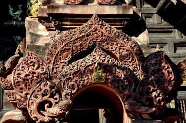 Chiang mai, Tayland: wat phan tao kapıda süs terra cotta