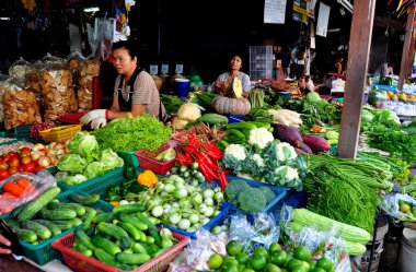 Chiang mai, Tayland: satan satıcıları üretmek somphet gıda pazarı