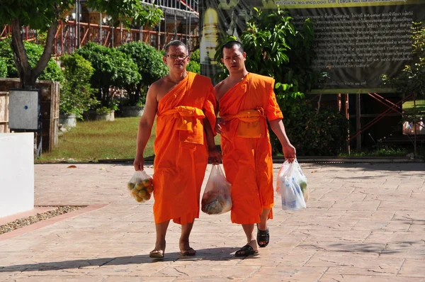 Chiang mai, Thajsko: dva mnichy na wat suan dok — Stock fotografie