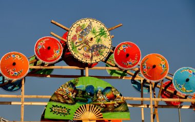 Chiang mai, Tayland: renkli kağıt şemsiye