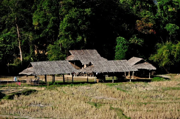 Chiang Mai, Thailand: Hill Tribe Village Farm Buildings — Stok Foto